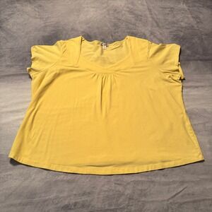 Yellow tshirt blouse plus size 3X